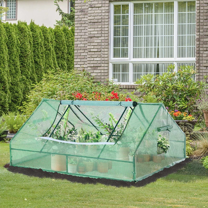 Outsunny 1.8 x 1.4M  Mini Greenhouse Portable Flower Planter for Garden Backyard w/ Zipper