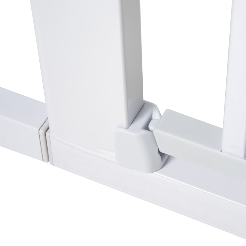 PawHut Barreira de Segurança para Cães Animais de Estimação 75-96cm para Escadas Portas e Corredores com Fechamento Automático Altura 76cm Branco