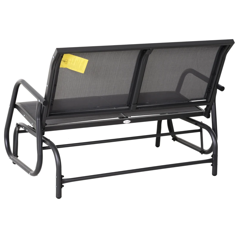 Outsunny Baloiço de 2 Lugares Cadeira de Balanço de JardimTubo de Metal e Tecido de Textilene para Exteriores Carga Máx. 200 kg 120x70x85 cm Cinza
