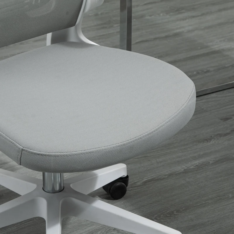 Vinsetto Cadeira de Escritório de Malha Ergonómica Cadeira de Escritório com Altura Ajustável Apoio para os Braços Dobrável Apoio para a Cabeça e Suporte Lombar Ajustáveis 65x64x114-122cm Cinza