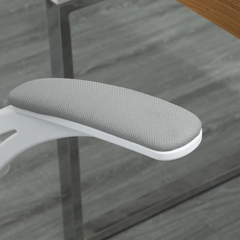 Vinsetto Cadeira de Escritório de Malha Ergonómica Cadeira de Escritório com Altura Ajustável Apoio para os Braços Dobrável Apoio para a Cabeça e Suporte Lombar Ajustáveis 65x64x114-122cm Cinza