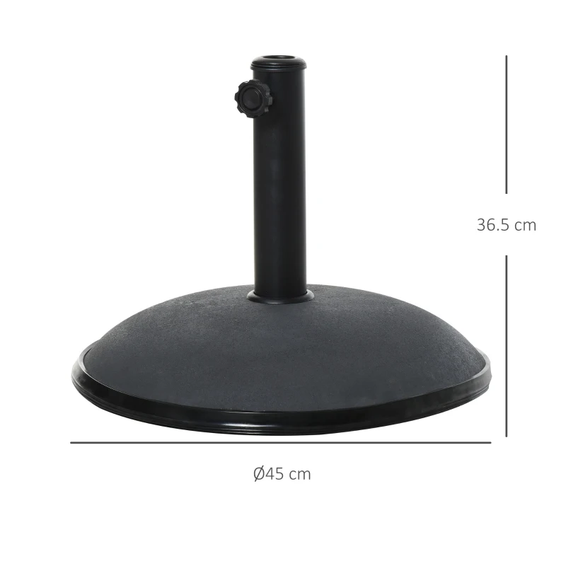 Outsunny Heavy Duty Cement Parasol Umbrella Base, 20kg Patio Stand, Garden Outdoor Shade Holder, Round