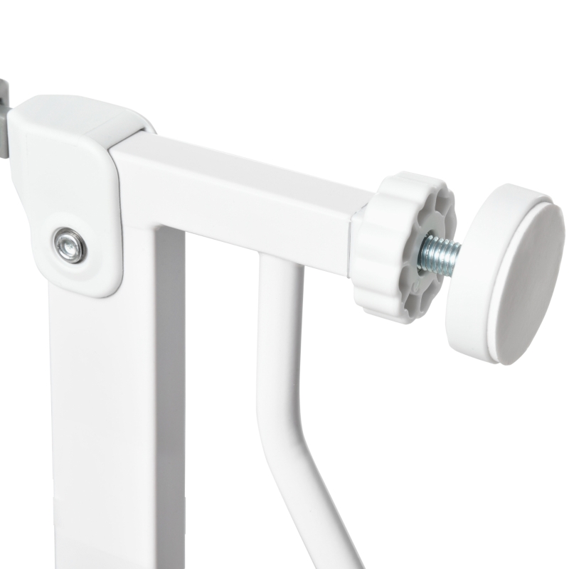 PawHut Barreira de Segurança para Cães Extensível para Escadas e Portas 75-115cm com 2 Extensões e 10-20cm Montagem a Pressão Aço Altura 76cm Branco