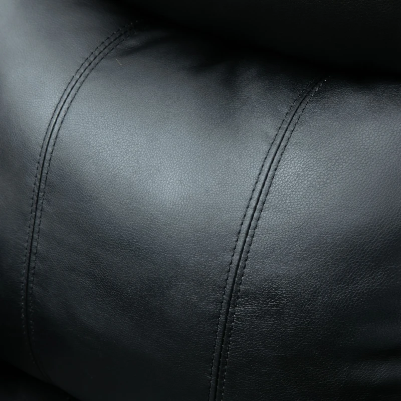 HOMCOM Poltrona Relax Levanta Pessoas com Controle Remoto Reclinação Elétrica de 160° Apoio para os Pés Encosto Estofado em PU e Bolsos Laterais 76x90x105cm Preto