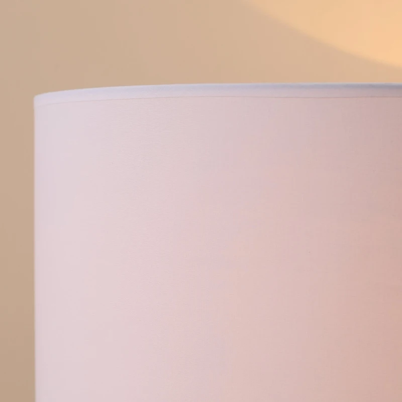 HOMCOM Candeeiro de Pé com Ganchos para Bolsa Chapéus Ecrã de PE Suporte para Lâmpada E27 Máx. 40W e Interruptor de Pé Moderno para Sala de Estar Dormitório Ø38x158cm Branco e Preto