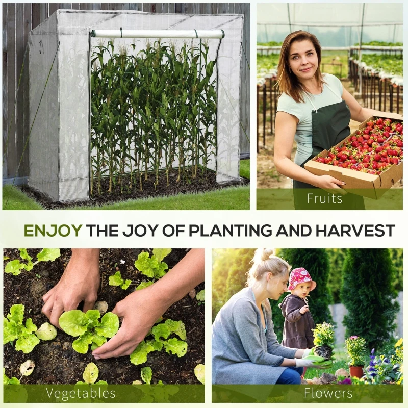 Outsunny 200x77x170cm Walk-in Garden Greenhouse Patio Hot House with Durable Steel Frame Outdoor Tomato Plant House