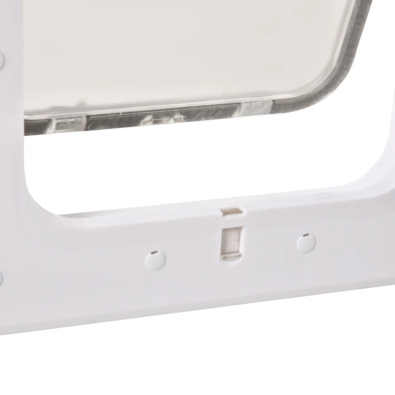 PawHut Porta para Cães e Gatos com Fechadura Magnética 2 Vias de Sistema de Bloqueio Porta para Animais de Estimação para Entrada e Saída Fácil de Instalar 31,5x5,5x39cm  Branco