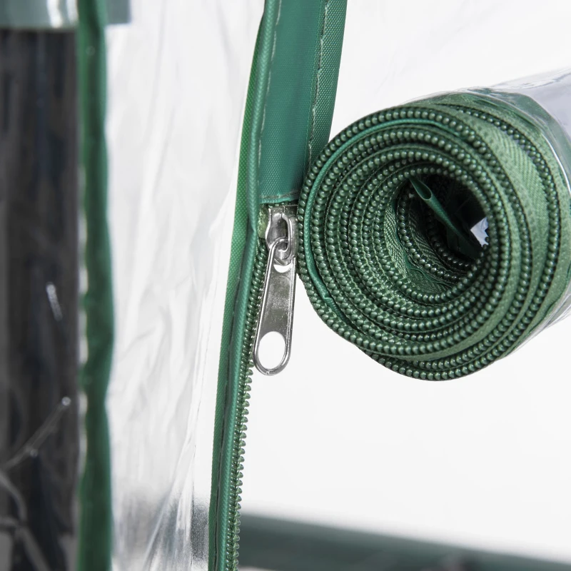 Outsunny Estufa de Jardim com 4 Prateleiras e Cobertura de PVC Estufa de Aço para Cultivo de Plantas Flores 70x50x160cm Transparente