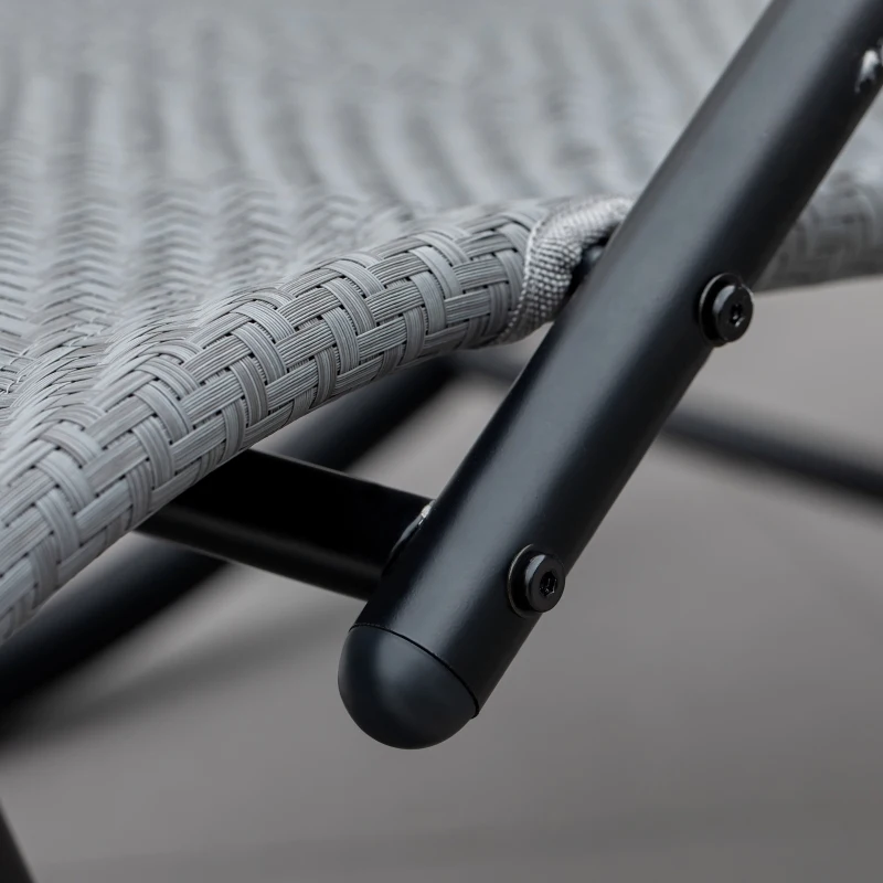 Outsunny Espreguiçadeira de Balanço de Exterior para Jardim Terraço Pátio Carga Máxima 160Kg 61x160x79 cm Cinza