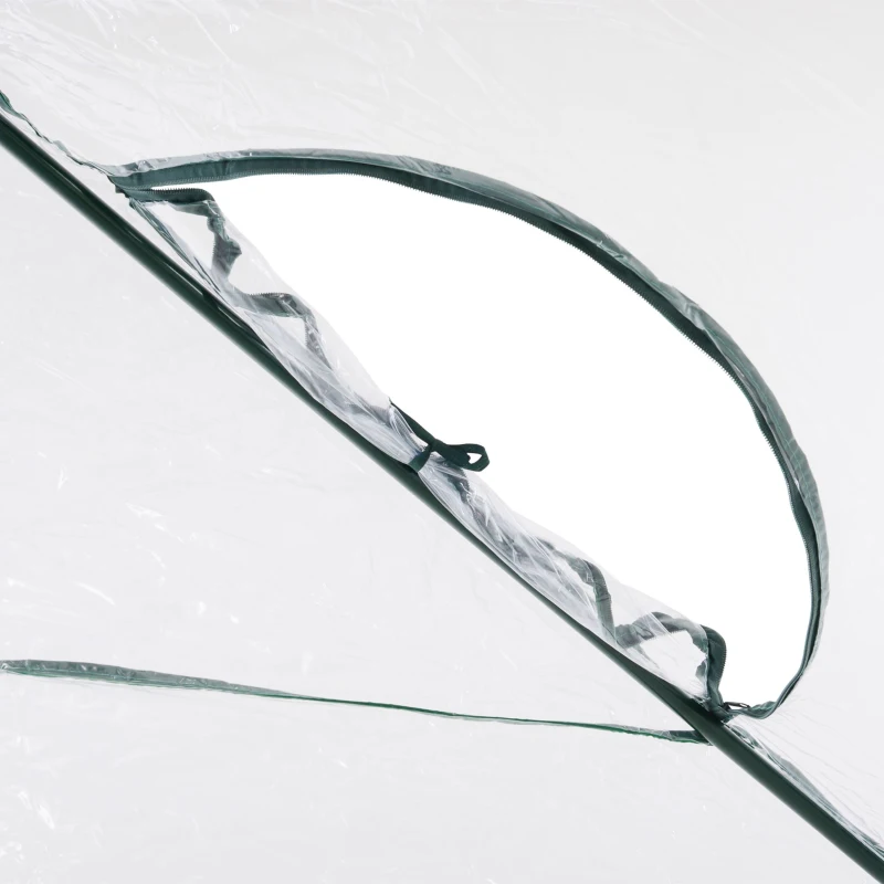 Outsunny Walk In PVC Greenhouse Garden Outdoor Flower Planter Steel Frame w/ Zipped Door & Window 180 x 105 x 150CM White