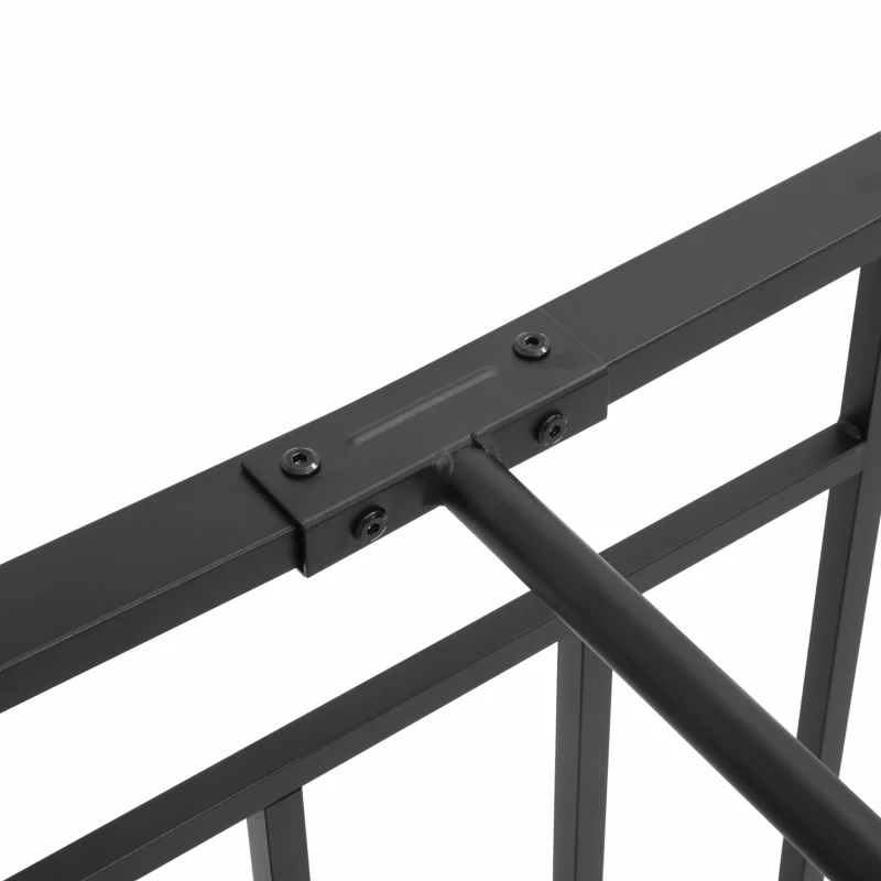 HOMCOM Estrutura de Cama Individual de Metal 31cm para Colchão 90x190cm com Cabeceira com Forma de Mariposa Estrutura de Cama com Espaço em Baixo de Armazenamento 95x196x100cm Preto