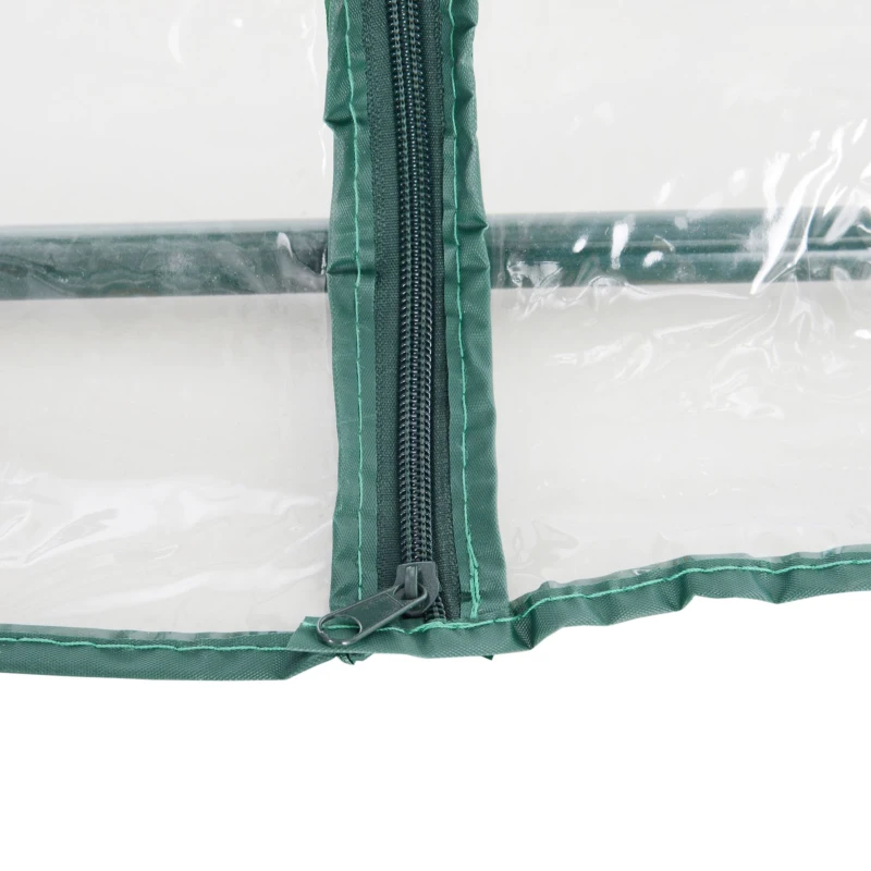 Outsunny Walk In PVC Greenhouse Garden Outdoor Flower Planter Steel Frame w/ Zipped Door & Window 180 x 105 x 150CM White