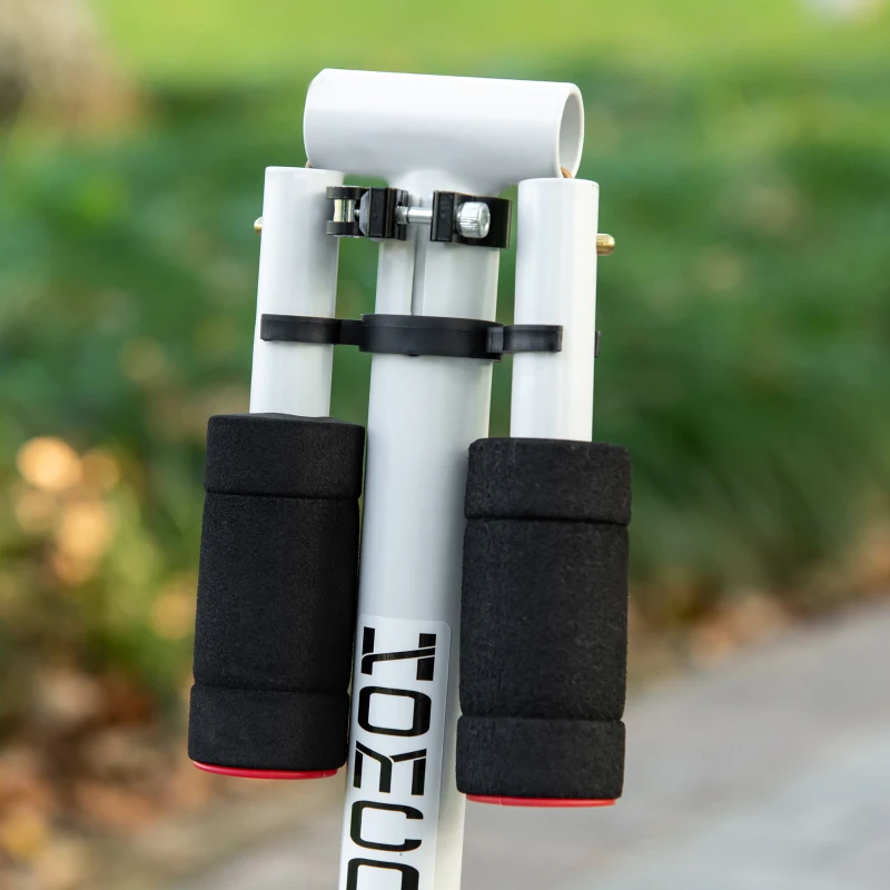 HOMCOM Trotinete para Crianças acima de 3 Anos Dobrável Scooter de 2 Rodas com Guiador Altura Ajustável Freio Posterior e Pedal Antiderrapante Carga 50kg 67,7x34x79,5-89,5cm Branco