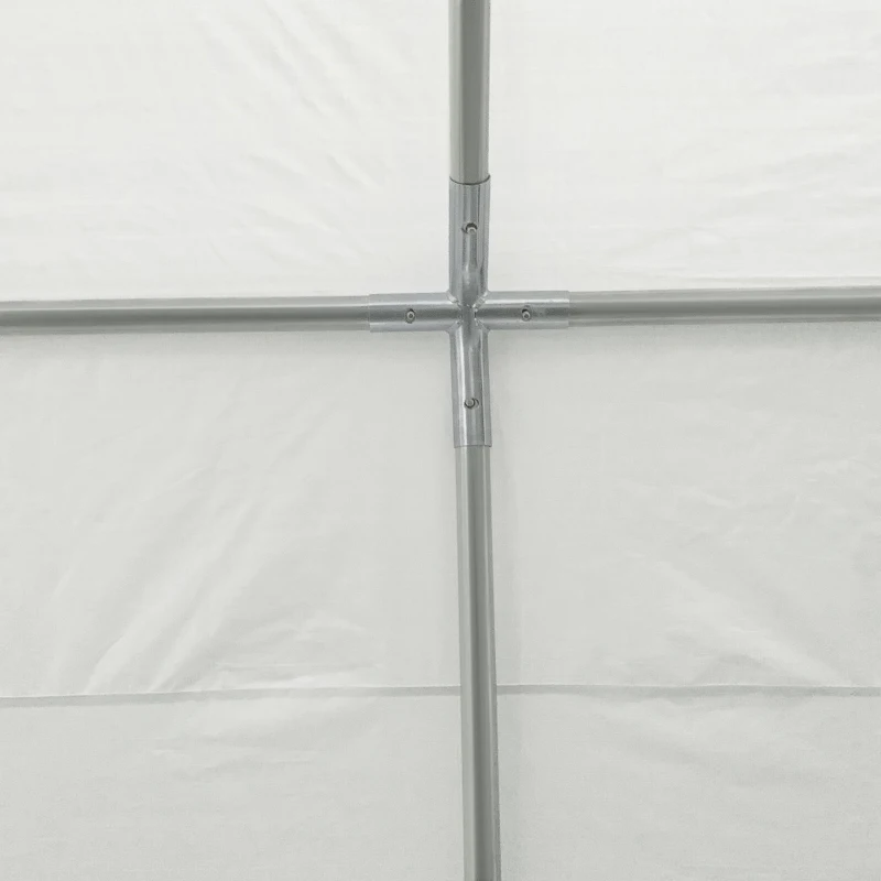 Outsunny Tenda de Garagem para Carros 4x4m Portátil Impermeável Tenda de Jardim Pátio Exterior com Acessórios para Eventos Festas Metal Galvanizado Branco