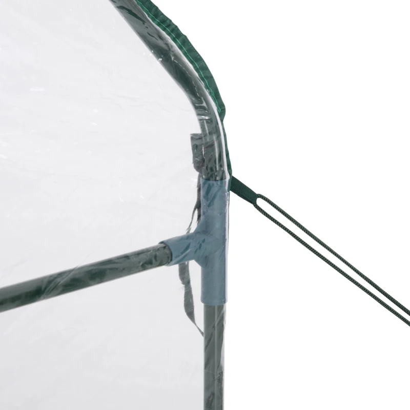 Outsunny Walk In PVC Greenhouse Garden Outdoor Flower Planter Steel Frame w/ Zipped Door & Window 180 x 105 x 150CM White