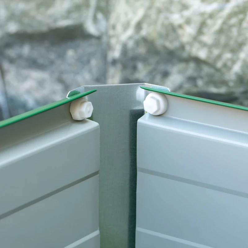 Outsunny Caixa de Plantio de Aço com Luvas Caixa de Plantio Retangular para Cultivos de Plantas Flores para Terraço Jardim Exterior  125x47x40cm Verde