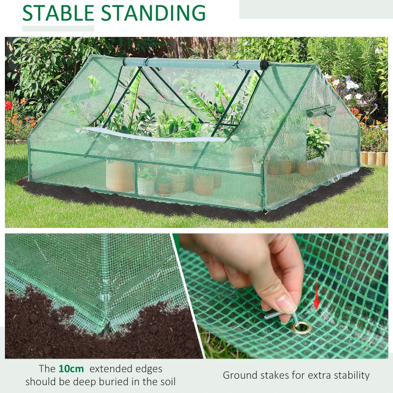 Outsunny 1.8 x 1.4M  Mini Greenhouse Portable Flower Planter for Garden Backyard w/ Zipper
