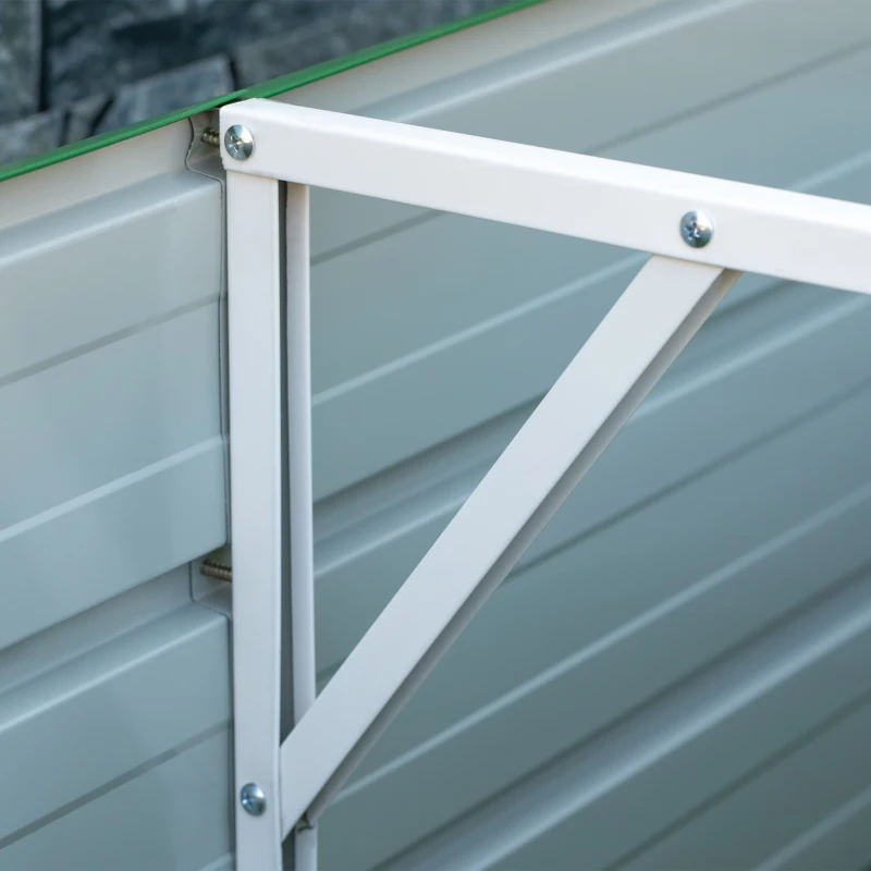 Outsunny Caixa de Plantio de Aço com Luvas Caixa de Plantio Retangular para Cultivos de Plantas Flores para Terraço Jardim Exterior  125x47x40cm Verde