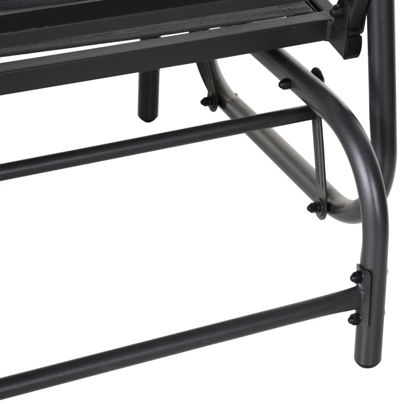 Outsunny Baloiço de 2 Lugares Cadeira de Balanço de JardimTubo de Metal e Tecido de Textilene para Exteriores Carga Máx. 200 kg 120x70x85 cm Cinza