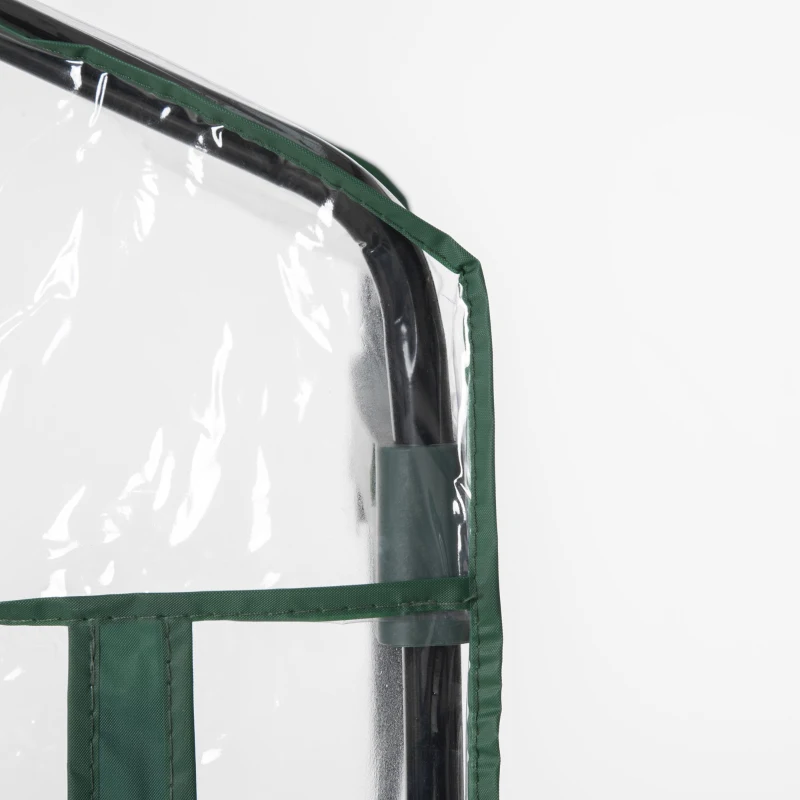 Outsunny Estufa de Jardim Vertical 69x49x193cm com 5 Prateleiras Estufa para Plantas e Cultivos com Cobertura Transparente e Verde de PVC e Aço Preto