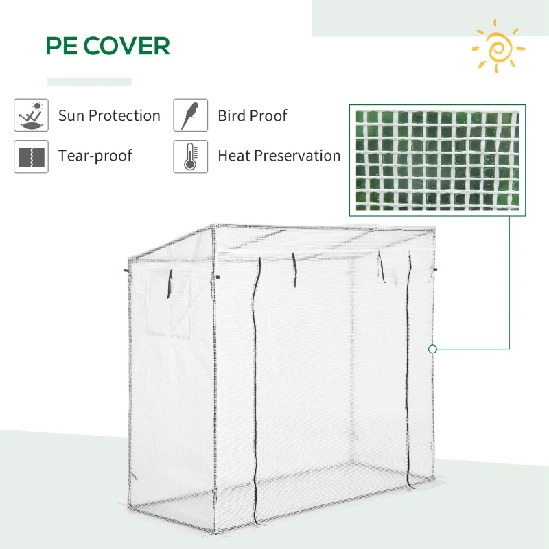 Outsunny 200x77x170cm Walk-in Garden Greenhouse Patio Hot House with Durable Steel Frame Outdoor Tomato Plant House