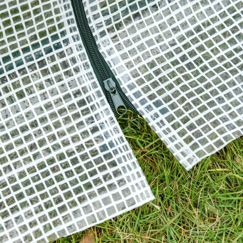 Outsunny Estufa de Jardim Terraço 270x90x90 cm Tipo Casa Tubo de Aço com 3 Janelas Estufa Pequena para Cultivo de Plantas Branco Translúcido