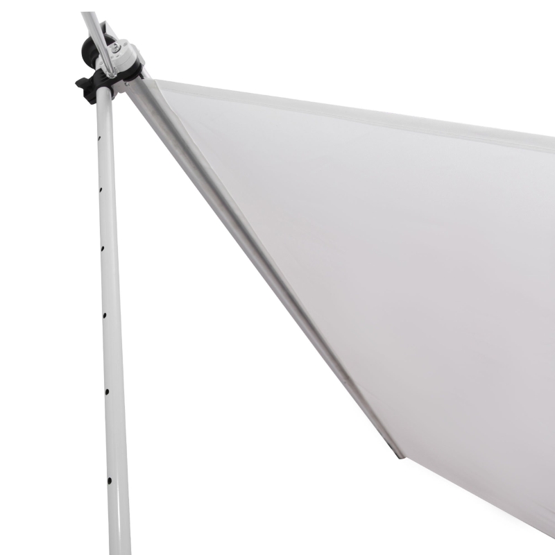 Outsunny Toldo Manual Retrátil para Exterior 300x150x170-280cm Toldo Enrolável Altura Ajustável com Manivela Proteção Solar para Terraço Balcão Jardim Branco