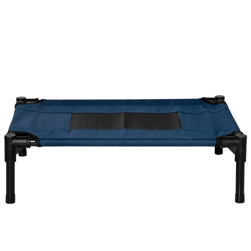 PawHut Cama para Animais de Estimação Cama Elevada para Cães Gatos Portátil Tecido Transpirável para Exterior Interior 64x46x18cm Azul