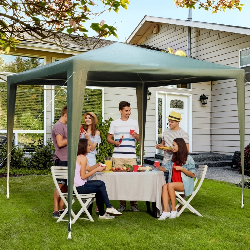 Outsunny 2.7m x 2.7m Garden Gazebo Marquee Party Tent Wedding Canopy Outdoor(Green)