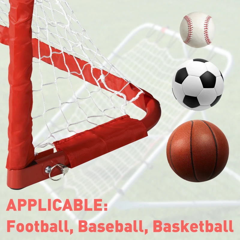 HOMCOM Set of 2 Foldable Soccer Goal with All Weather Tetrolon Net for Football Practice Kids Youth Outdoor Sport