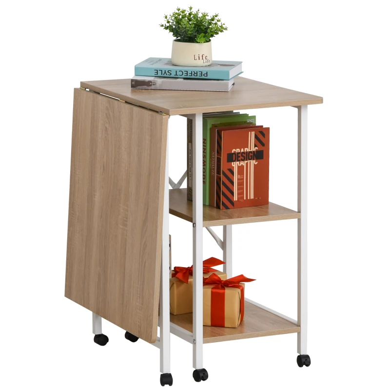 HOMCOM Foldable Computer Desk Multi-use Laptop Desk Writing Table, Portable Space Saving Compact Desk Folding Stroage Table