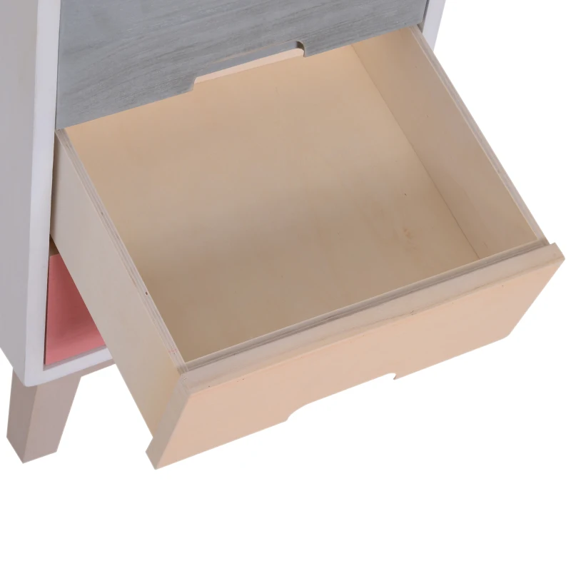 HOMCOM Cajonera Cómoda 3 Cajones Mesilla de Noche para Dormitorio Salón Organizador Almacenaje 30x34x51cm Madera Maciza