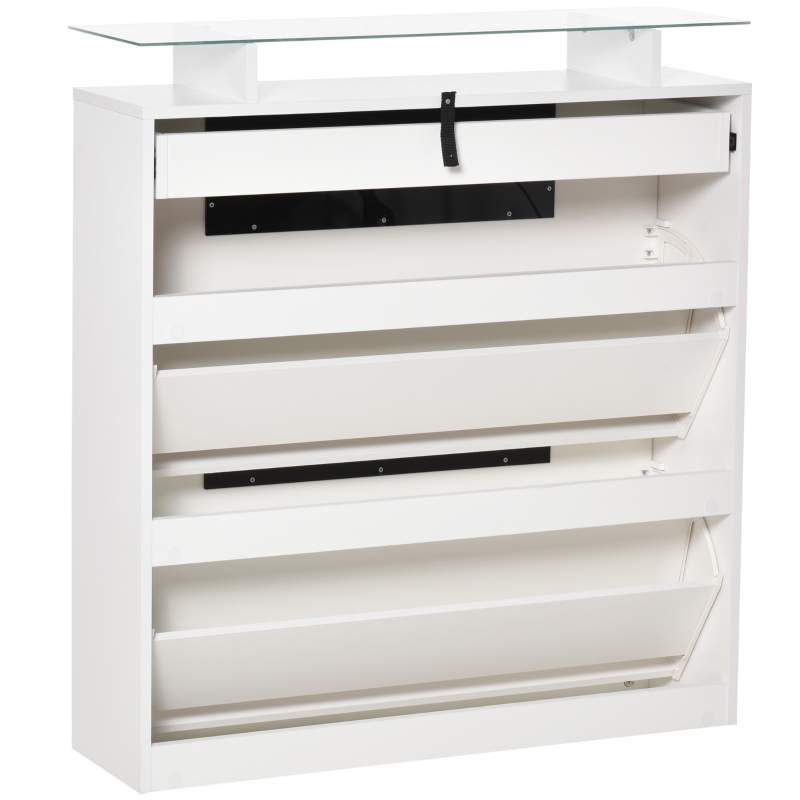 Armoire à chaussures design contemporain blanc