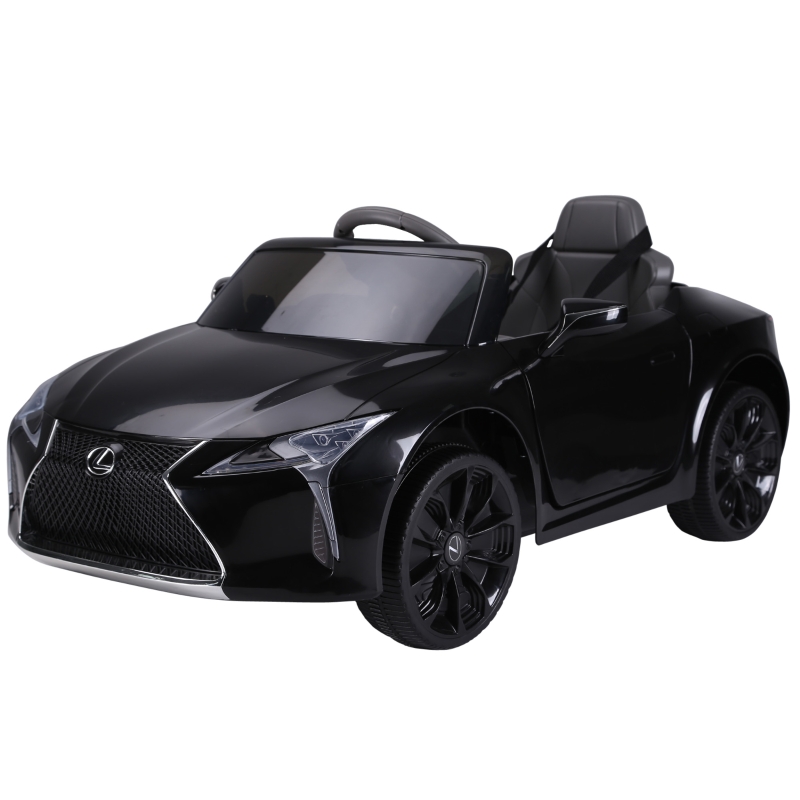 HOMCOM Coche Eléctrico para Niños +3 Años Automóvil LEXUS LC500 Control Remoto y Manual con Música Bocina y Faros Soporta Máx.30 kg 106x63x44 cm Negro