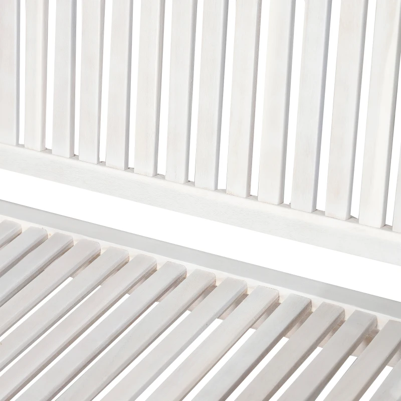 Outsunny Panchina da Giardino 2 Persone a Doghe per Esterno Legno di Acacia 117 x 63 x 90 cm Bianco