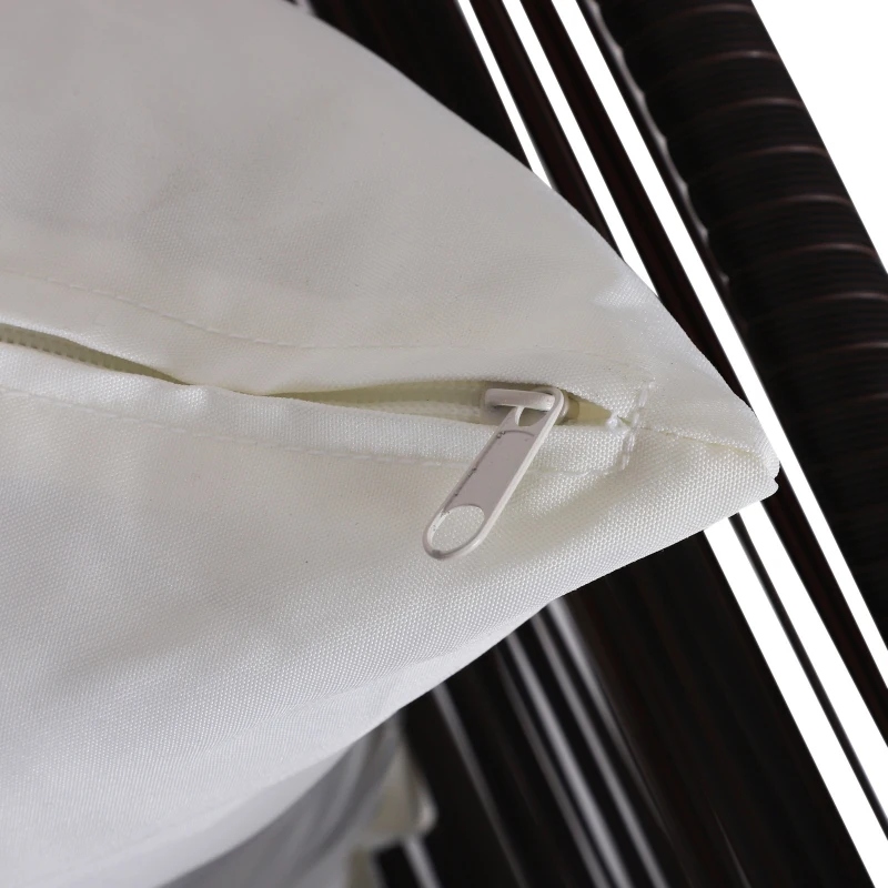 Outsunny Set Mobili da Giardino in Rattan 3 Pezzi 2 Poltrone Tavolino Piano in Vetro Struttura in Acciaio Marrone