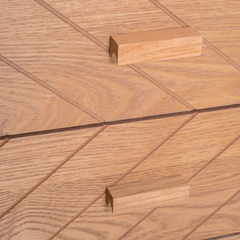 HOMCOM Cassettiera in Legno 4 Cassetti, 40x30x75cm, Bianco e Legno