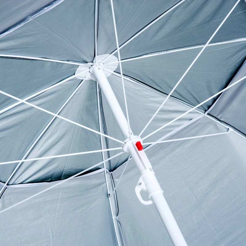 Outsunny Ombrellone da Spiaggia con Borsa da Viaggio Impermeabile e con Protezione UV, Verde