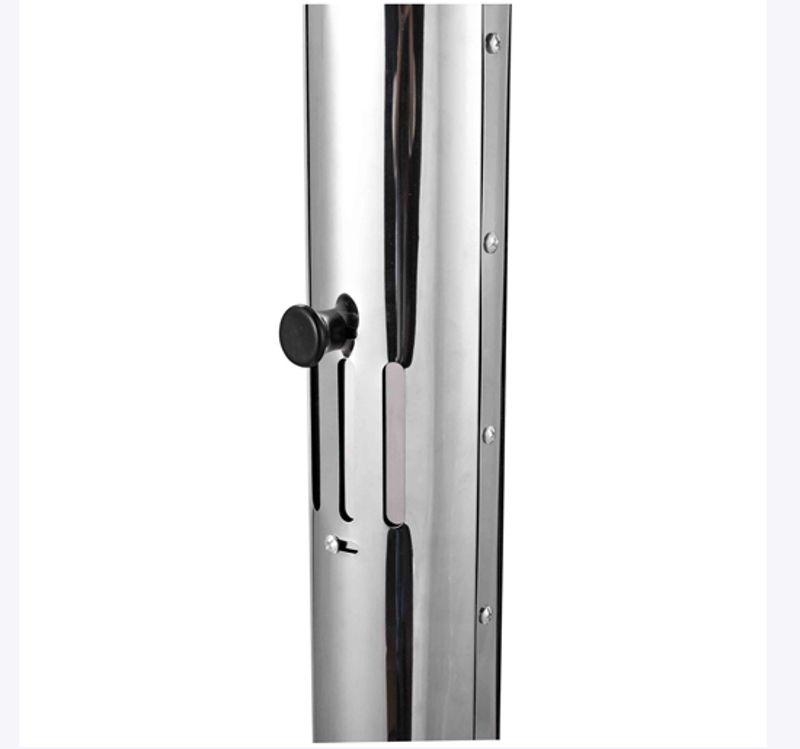 Homcom, 01-0565, Barbecue in acciaio inox con base a colonna e piastra rotonda