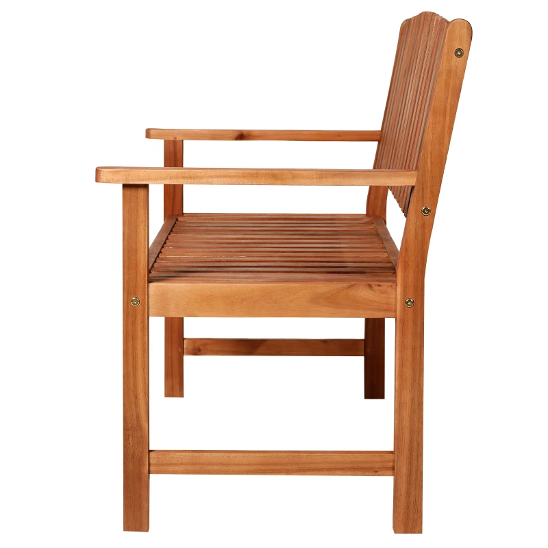 Outsunny Panchina da Giardino panchina giardino legno 2 Persone a Doghe Legno di Acacia 120 x 65 x 91.5 cm Marrone