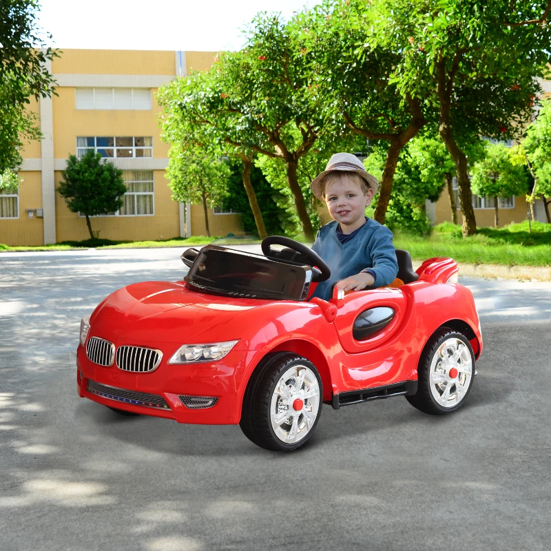 HOMCOM Macchina Elettrica per Bambini con Telecomando 12V in PP Rosso 128 × 80 × 53cm