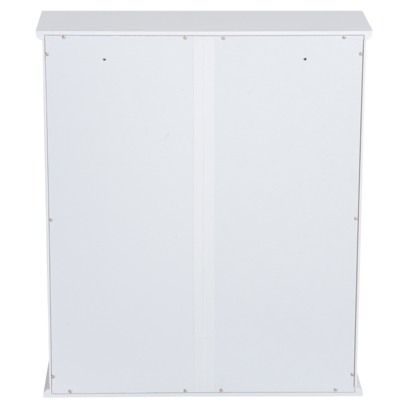 HOMCOM Armadietto Portaoggetti da Parete 3 Ripiani per Bagno e Cucina Legno 53.5x16x62.5cm Bianco