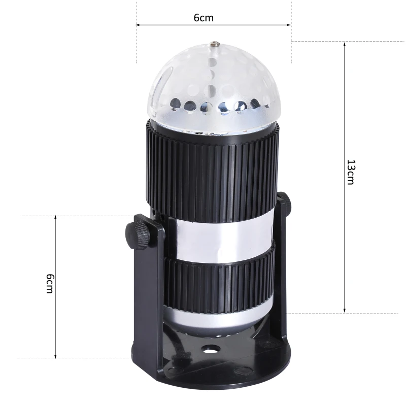 HOMCOM Proiettore a LED Luci Colorate in Combinazione Rossa, Verde, Blu Proietta ad una Distanza di 5-8m Valutazione Impermeabile: IP20 Nero CE 13x6x6cm