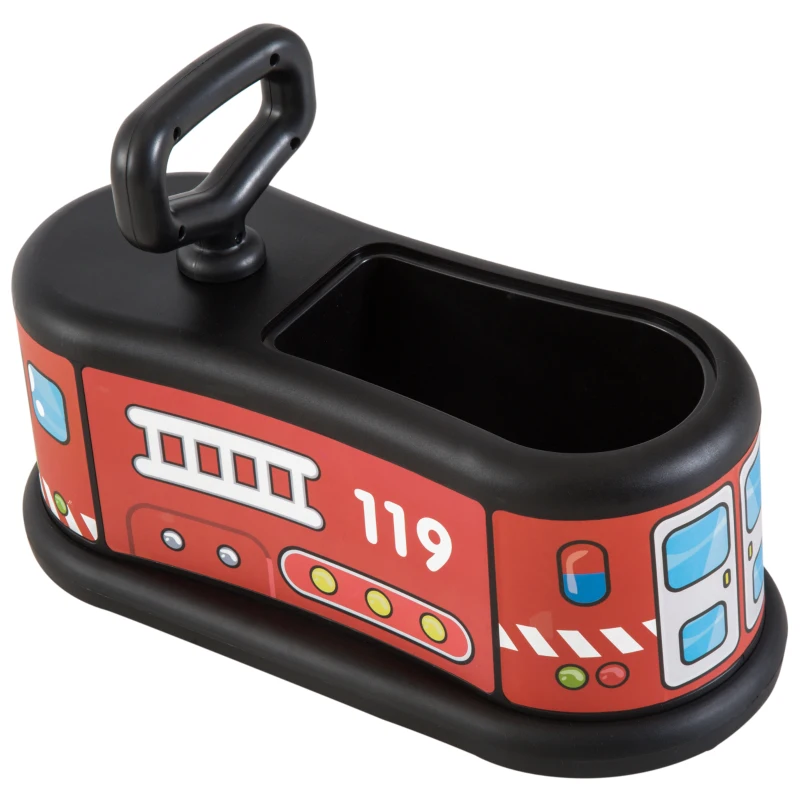HOMCOM Camion dei Pompieri con Vano Portaoggetti Cavalcabile Bambini Plastica 21.5 × 48 × 34cm