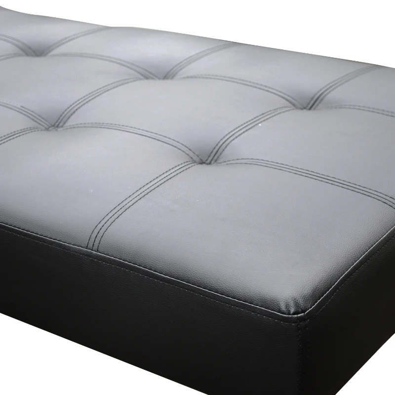 HOMCOM – Divano Letto con Poltrona Chaise Lounge Multifunzionale in Ecopelle, Nero