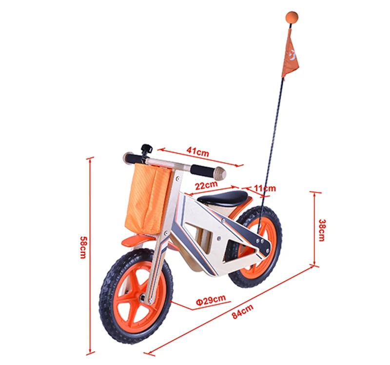 Bicicletta da equilibrio senza pedali in legno