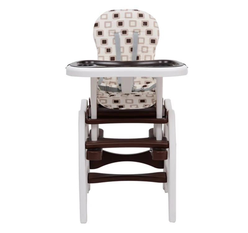 Outsunny - Seggiolone per bimbi multifunzione 3 in 1 tavolino sedia da dondolo caffè