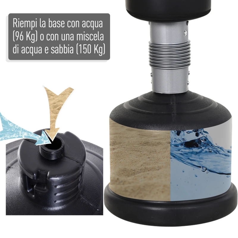 HomCom Sacco boxe da terra Professionale-Allenamento Boxing MMA MUAY THAI KICK