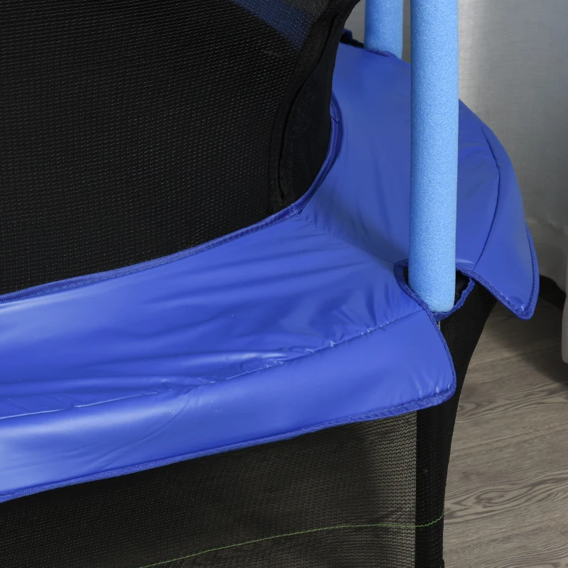 Homcom Trampolino Elastico con Rete di Sicurezza, Nero e Blu, Φ 140 x 158 cm