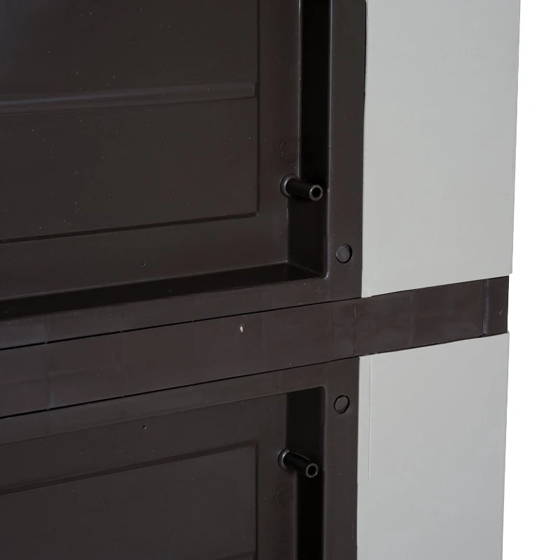 Outsunny Armadio da Esterno Impermeabile con 3 Ripiani Regolabili Balcone Terrazzo Plastica 65 × 37 × 172cm